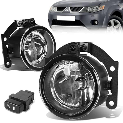FAROS DE NIEBLA 10-15 MITSUBISHI OUTLANDER / 11-15 OUTLANDER SPORT , RVR - WITH SWITCH - H11 BULB - CHROME / CLEAR