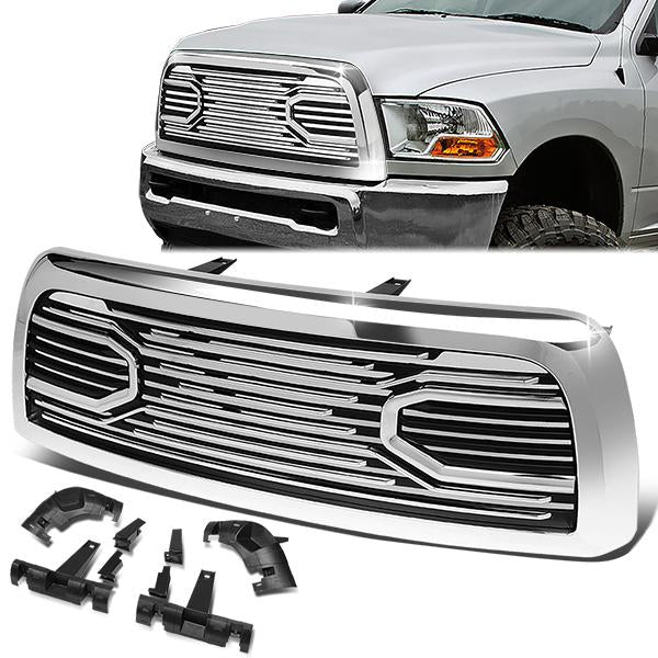 nan GRILLE - 10-18 DODGE RAM 2500, 3500 - BADGELESS BIG HORN STYLE - CHROME