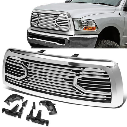 nan GRILLE - 10-18 DODGE RAM 2500, 3500 - BADGELESS BIG HORN STYLE - CHROME
