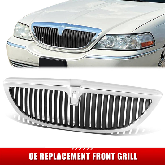 PARRILLA GRILLE - LN TWN CAR '03-'11/ GRILLE ASS'Y/ CHROME/DARK GRAY/ (W/LIMITED EDITION)//PARTS.NO,FO1200447//OEM NO,3W1Z8200BA