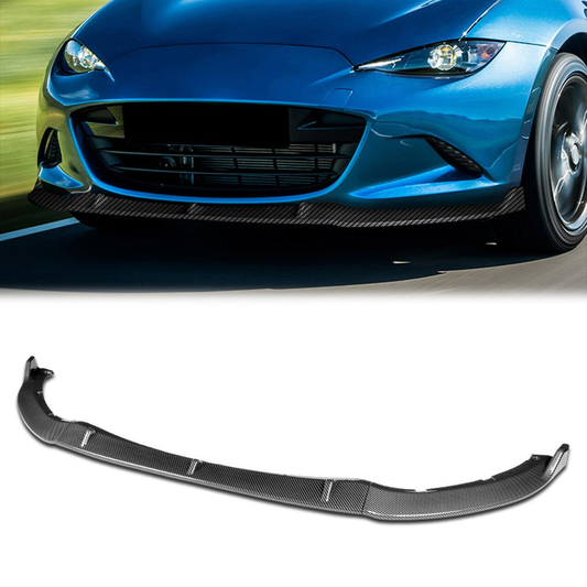 LIP FRONTAL 16-22 MAZDA MIATA - REQUIRES DRILLING BUMPER FOR INSTALLATION - 3PC - CARBON FIBER LOOK