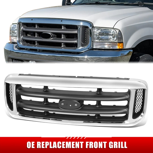 PARRILLA GRILLE - FD F350 '99-'04/EXCSON '00-'05/ GRILLE ASS'Y 99-04/ GRAY W/CHROME FRAME/ W/O KING RANCH//PARTS.NO,FO1200359//OEM NO,1C3Z8200BAA