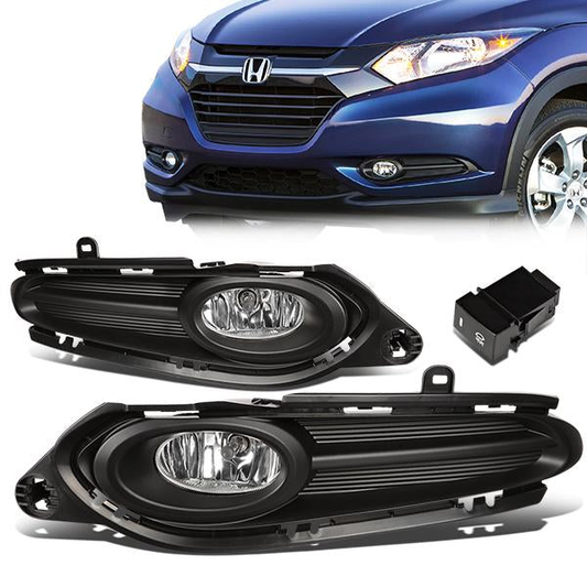 FAROS DE NIEBLA 16-18 HONDA HR-V - WITH SWITCH, BEZEL - H8 BULB - CHROME / CLEAR