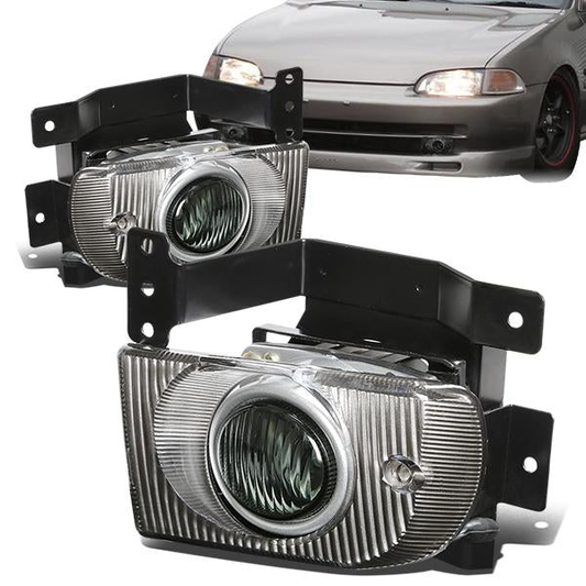 FAROS DE NIEBLA 92-95 HONDA CIVIC 4-DR - W/ SWITCH - H3 BULB - SMOKE