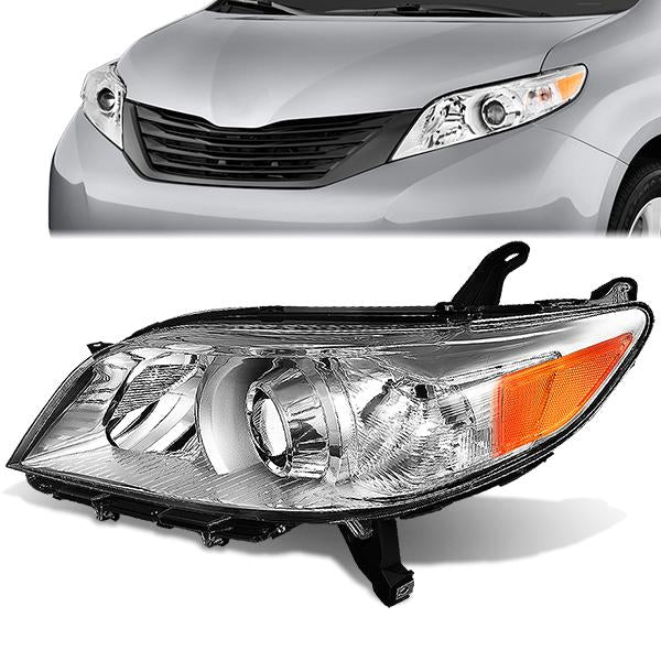 FAROS OE STYLE - 11-20 TOYOTA SIENNA - ONLY FITS MODELS W/ HALOGEN HEADLIGHTS - USES 9005 HIGH / H11 LOW BEAM BULBS - CHROME HOUSING - LEFT