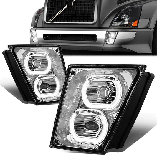 FAROS DE NIEBLA 04-18 VOLVO VN VNL 300, 400, 430, 630, 740, 760, 860 - HALO DRL WILL REQUIRE WIRING TO EXISTING LIGHTING - CLEAR