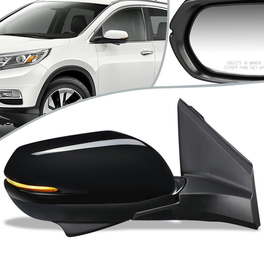 RETROVISOR MIRROR - OEM - 12-14 HONDA CR-V - POWERED - HEATED - W/ SIGNAL LIGHT - W/ CAMERA - FOLDING - BLACK MATERIAL - RIGHT