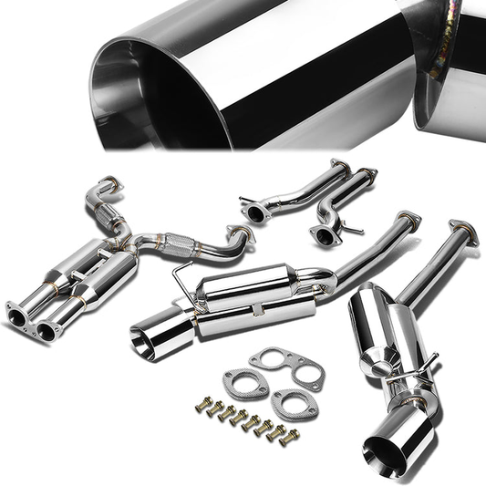TUBERIA CATBACK CATBACK - 09-16 NISSAN 370Z - DUAL ROLLED TIP - STAINLESS STEEL