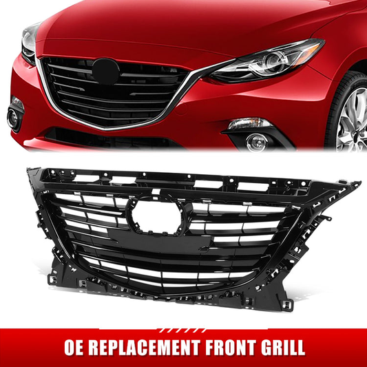 PARRILLA GRILLE - MZ 3 '14-'16/'17-'18 (3/4/5DR)/ GRILLE ASS'Y 14-16/ W/GLOSS  BLACK (2.5)/ (W/COLLISION WARNING)/ (JAPAN BUILT) (EU=USA)//PARTS.NO,MA1200195//OEM NO,BJD350712D