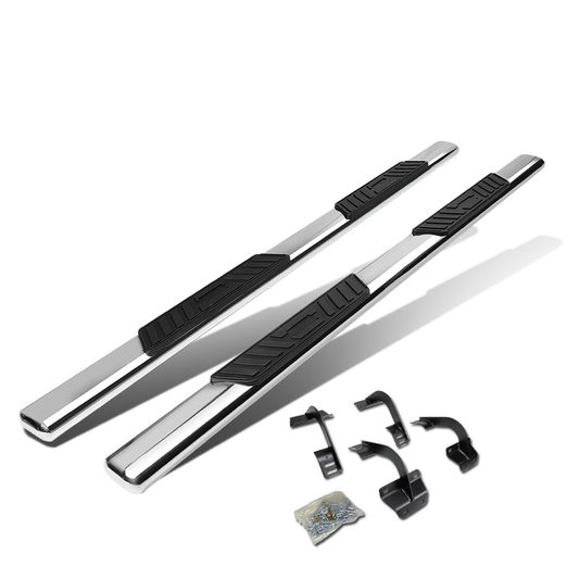 ESTRIBOS 5" - OVAL - STRAIGHT - 15-18 FORD F-150 - SUPER CAB - SILVER