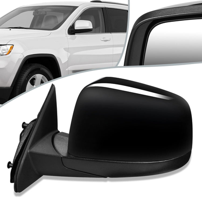 RETROVISOR MIRROR - OEM - 11-13 JEEP GRAND CHEROKEE - POWERED - HEATED - W/ POWER FOLDING - W/ BLACK MATERIAL - LEFT