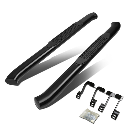 ESTRIBOS 4" - OVAL - 45 DEG - 11-16 RAM 1500, 2500, 3500 / 2010 DODGE RAM 2500, 3500 / 09-10 DODGE RAM 1500 - REGULAR CAB - BLACK