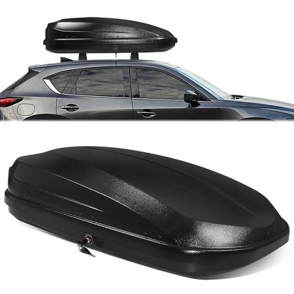 PORTAEQUIPAJE ROOF RACK CARGO ROOF BOX - UNIVERSAL - 139CM - 360L - 110 LBS - ATTACHES TO VEHICLES WITH CROSS BARS ONLY - TEXTURE BLACK