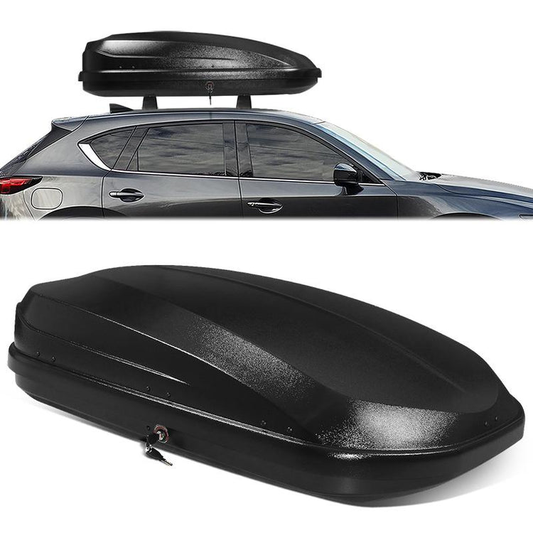 PORTAEQUIPAJE ROOF RACK CARGO ROOF BOX - UNIVERSAL - 139CM - 360L - 110 LBS - ATTACHES TO VEHICLES WITH CROSS BARS ONLY - TEXTURE BLACK
