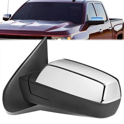 RETROVISORES EXTENDIBLES TOWING MIRROR - 14-18 CHEVY SILVERADO 1500, GMC SIERRA 1500 / 15-18 CHEVY SILVERADO 2500HD, 3500HD, GMC SIERRA 2500HD, 3500HD - LEFT - POWERED W/HEATED - CHROME
