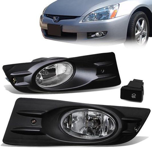 FAROS DE NIEBLA 06-07 HONDA ACCORD COUPE 2-DR - WITH SWITCH, BEZEL - H11 BULB - CHROME / CLEAR