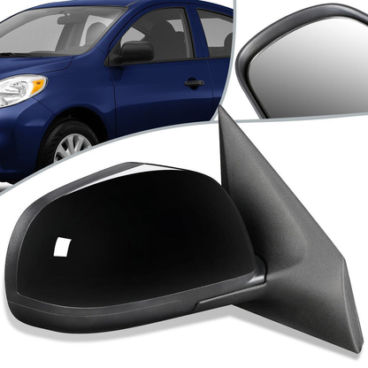 RETROVISOR MIRROR - OEM - 12-13 NISSAN VERSA - POWERED - HEATED - TEXTURED - BLACK - RIGHT