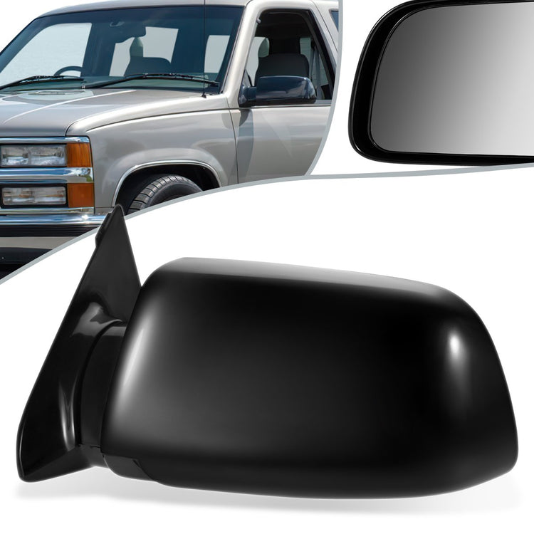 RETROVISOR MIRROR - OEM - 81-91 CHEVY TAHOE, SUBURBAN - MANUAL - BLACK MATERIAL - LEFT