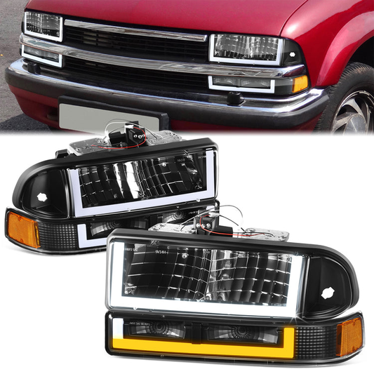 FAROS CLEAR LENS,AMBER REFLECTOR,BLACK HOUSING - 4PCS - LED BAR