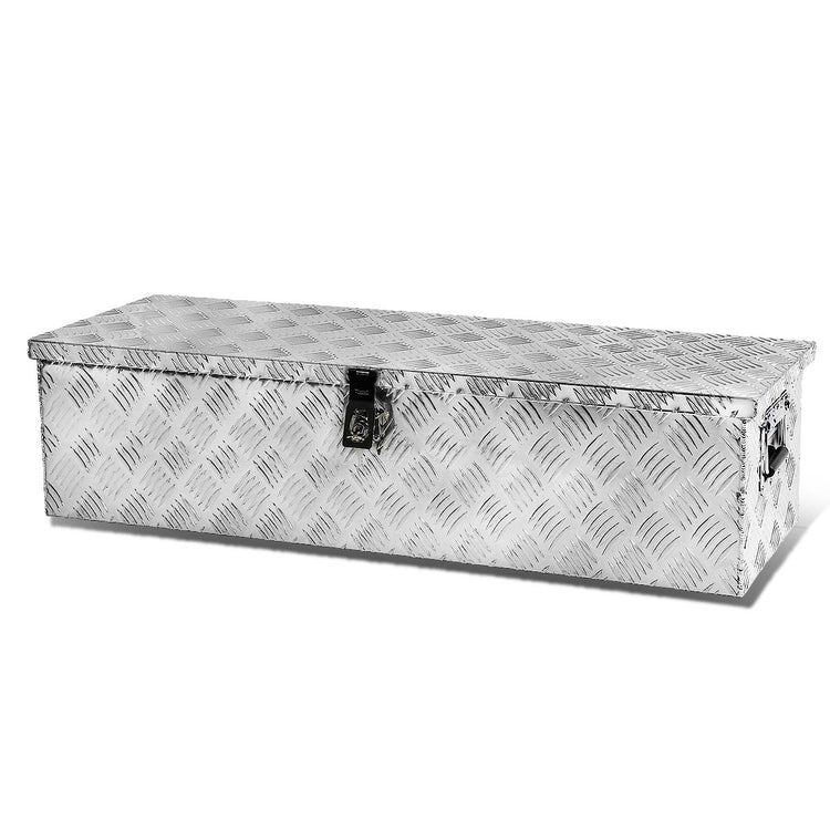 CAJA DE HERRAMIENTAS UNIVERSAL - TRUCK / TRAILER - W/ LOCK & KEY - ALUMINUM - 39" X 13" X 10" - SILVER