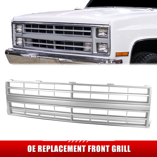 PARRILLA GRILLE - CV C10/GMC JMY/SUBR/BLZR 81-91/ GRILLE ASS'Y 85-88/ LIGHT ARGENT/ (SINGLE HEAD LIGHT TYPE)/ (W/O MOULDING H.)//PARTS.NO,GM1200139//OEM NO,15554910