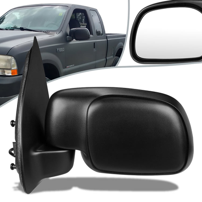 RETROVISOR MIRROR - OEM - 01-07 FORD F-250, F-350, F-450, F-550 SUPER DUTY - POWERED - TEXTURED - BLACK - LEFT