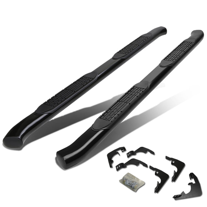 ESTRIBOS 4" - OVAL - 45 DEG - 15-24 CHEVY COLORADO, GMC CANYON - CREW CAB - BLACK