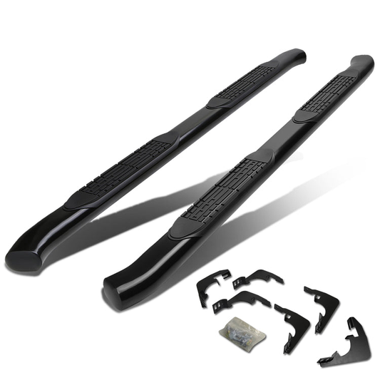 ESTRIBOS 4" - OVAL - 45 DEG - 15-24 CHEVY COLORADO, GMC CANYON - CREW CAB - BLACK