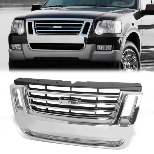 PARRILLA GRILLE - FD EXPLER '06-'08/'09-'10/ GRILLE ASS'Y 06-10/ CHROME/PAINTED BLACK/ (EDDIE BAUER)/ W/IRON MAN PKG//PARTS.NO,FO1200477//OEM NO,8L2Z8200CA