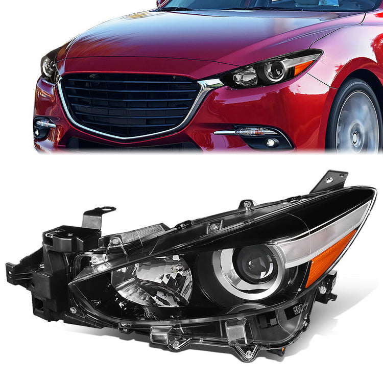FAROS OE STYLE - 17-18 MAZDA 3 - FITS MODELS WITH FACTORY HALOGEN HEADLIGHTS ONLY - 168 SIDE MARKER, 9005 HIGH BEAM, H11 LOW BEAM - LEFT