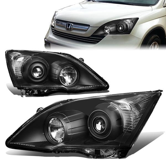 FAROS 07-11 HONDA CR-V 4-DOOR - PROJECTOR - BLACK HOUSING / CLEAR CORNER - H1 LOW BEAM / HIGH BEAM