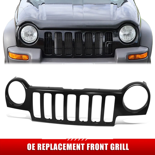 PARRILLA GRILLE - JP LIBRTY '02-'07/ GRILLE ASS'Y 02-04/ OUTER  FRAME/ W/PRIMED BLACK/ W/O INSERT//PARTS.NO,CH1200232//OEM NO,55156608AA