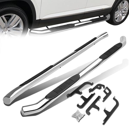 ESTRIBOS 3" - ROUND - STRAIGHT - 18-20 VOLKSWAGEN ATLAS - SILVER