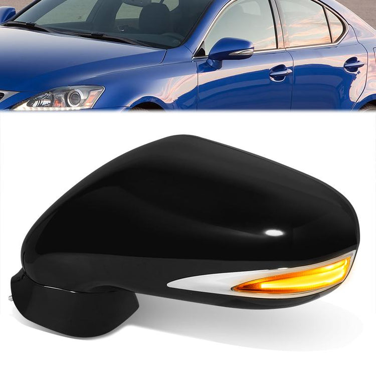 RETROVISOR MIRROR - OE STYLE - LEXUS IS250 2010-2015 - LEXUS IS350 2010-2015 - WITH POWER WITH HEATED GLASS WITH SIGNAL - CONVERTIBLE - DRIVER LEFT SIDE - BLACK