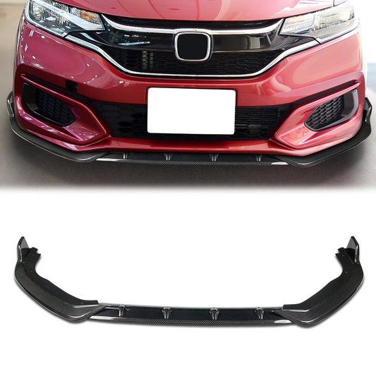 LIP FRONTAL 18-20 HONDA FIT - REQUIRES DRILLING BUMPER FOR INSTALLATION - 3PC - REAL CARBON FIBER