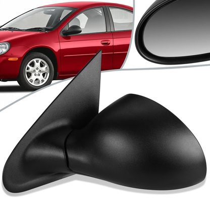 RETROVISOR MIRROR - 00-02 DODGE NEON / 00-01 PLYMOUTH NEON - POWERED - OEM - LEFT - TEXTURED/BLACK