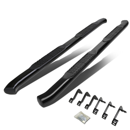 ESTRIBOS 4" - OVAL - 45 DEG - 04-15 NISSAN TITAN - CREW CAB - BLACK