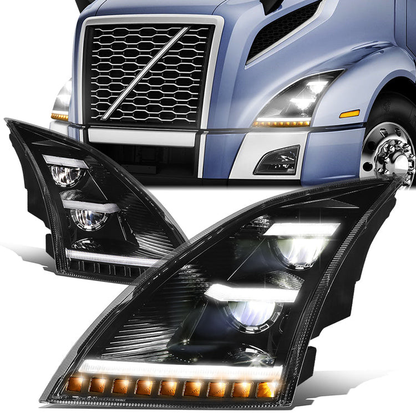 FAROS 18-21 VOLVO VNL, VNL 300, VNL 400, VNL 740, VNL 760, VNL 860 / 18-21 VOLVO VNR, VNR 300, VNR 400, VNR 640 - REFLECTOR HIGH / LOW SEQUENTIAL CHASE LED - BLACK