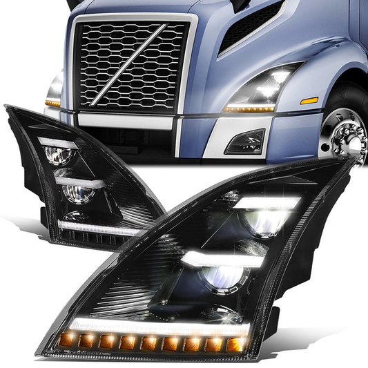 FAROS 18-21 VOLVO VNL, VNL 300, VNL 400, VNL 740, VNL 760, VNL 860 / 18-21 VOLVO VNR, VNR 300, VNR 400, VNR 640 - REFLECTOR HIGH / LOW SEQUENTIAL CHASE LED - BLACK