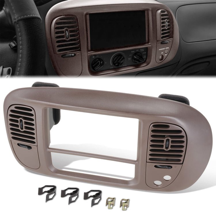 nan CENTER DASH RADIO CLIMATE BEZEL PANEL - 97-03 FORD F150 - BROWN