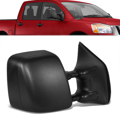 RETROVISOR MIRROR - OE STYLE - NISSAN TITAN 06-15 - WITH POWER WITH HEATED GLASS DUAL ARM - PASSENGER SIDE - PAINT TO MATCH - BLACK
