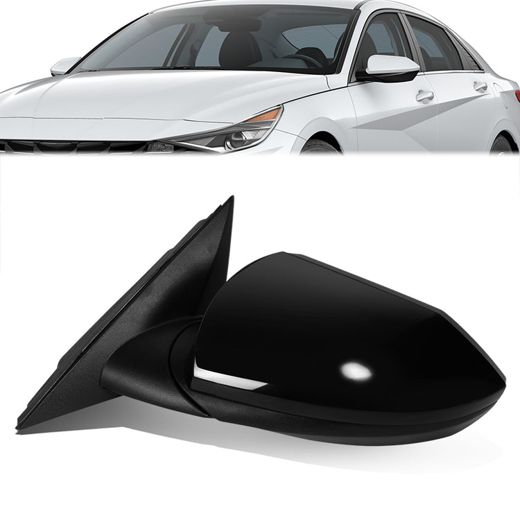 RETROVISOR MIRROR - OE STYLE - HYUNDAI ELANTRA 2021-2023 - WITH POWER WITH HEATED GLASS U.S BUILT - DRIVER LEFT SIDE - BLACK