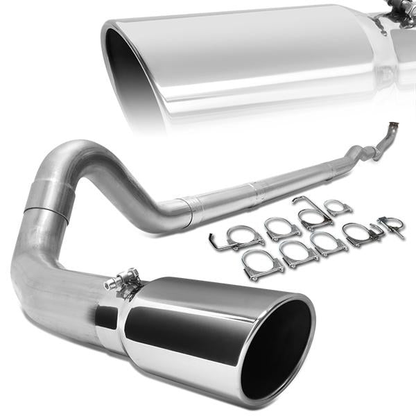 TUBERIA CATBACK CATBACK - 93-00 CHEVY C2500,C3500,K2500,K3500 6.5 TURBO DIESEL - SINGLE TIP - STRAIGHT PIPE - STAINLESS STEEL