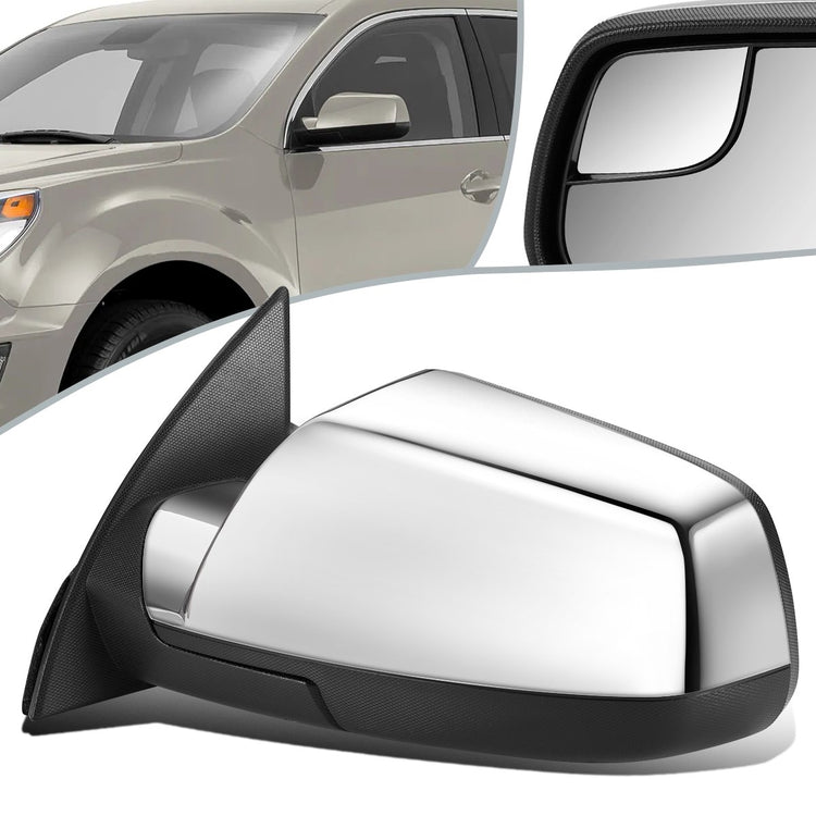 RETROVISOR MIRROR - OEM - 10-16 CHEVY EQUINOX - POWERED - W/ MEMORY - FOLDING - W/ BLIND SPOT GLASS - CHROME - LEFT