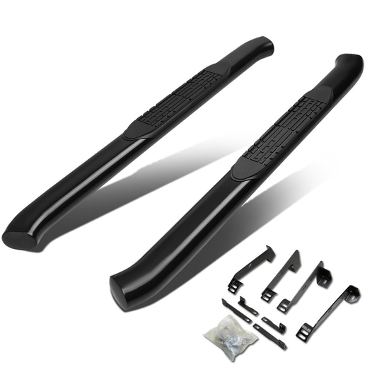 ESTRIBOS 4" - OVAL - 45 DEG - 02-08 DODGE RAM 1500 / 03-09 RAM 2500, 3500 - REGULAR CAB - BLACK