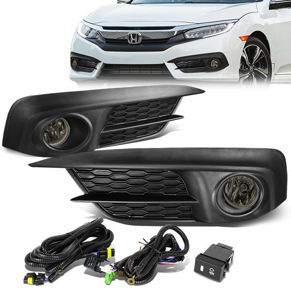 FAROS DE NIEBLA 2016+ HONDA CIVIC - W/ SWITCH - SMOKE