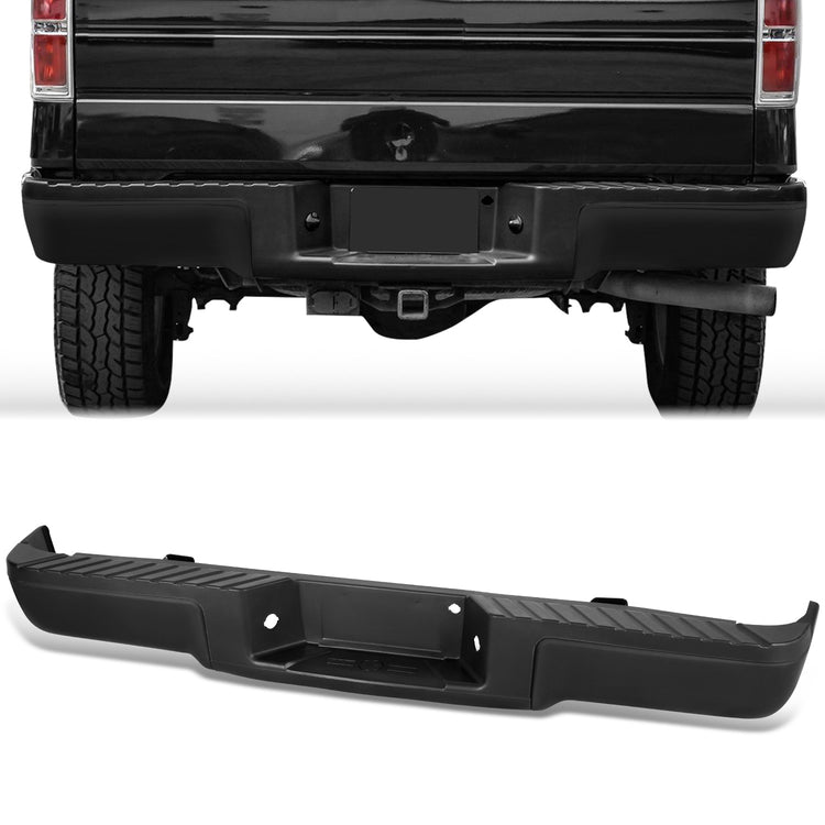BURRERA TRASERA 09-14 FORD F-150 - FITS FLEETSIDE MODELS ONLY WITHOUT PARKING SENSOR HOLES & WITHOUT TOW PACKAGE - BLACK