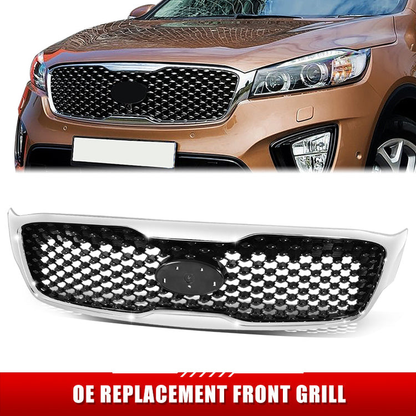 PARRILLA GRILLE - KA  SORETO '14-15/16-18/19-20/ GRILLE ASS'Y 16-18/ MAT-BLACK W/CHROME MOULDING/ (W/O AROUND VIEW MONITO)/ (LIMITED|SX)//PARTS.NO,KI1200182//OEM NO,86380C6010