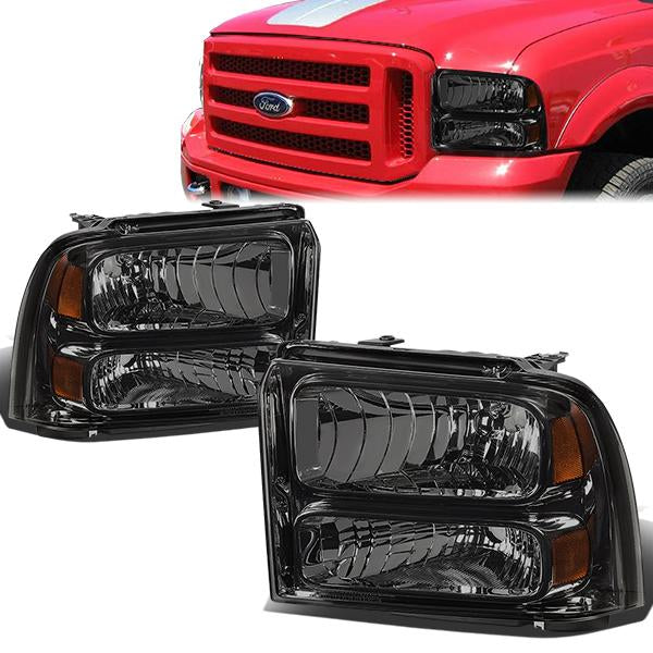 FAROS 05-07 FORD F-250, F-350, F-450, F-550 - SUPER DUTY 2/4-DOOR - H13 LOW BEAM / HIGH BEAM - SMOKE HOUSING / AMBER CORNER