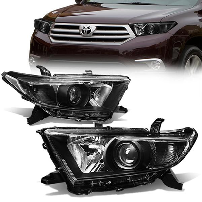 FAROS 11-13 TOYOTA HIGHLANDER - PROJECTOR - 9005 LOW BEAM / H11 HIGH BEAM / 3457A TURN SIGNAL - BLACK HOUSING / CLEAR CORNER